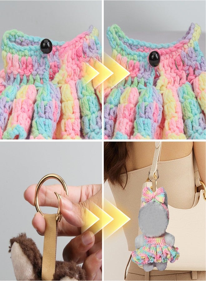 Voccim Handmade Crochet 17cm Doll Clothes - Soft, Cute, Stylish Styles with Halter Dress and Headband for Dress up 15cm/17cm Doll Accessories Suit (Iridescence) - Image 4